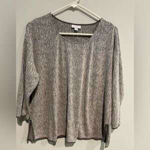 Pure Jill women’s gray oversized shirt with side slits Size M